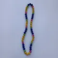 Detailed shot of colorful crystal rhinestone disco ball beads elastic necklace, shiny jewelry. - Colorful Mixed Combination (53) / 10mm Beads, Approx 56 Pcs, 54cm, 5 Rows / Multicolor Mixed