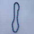 Close-up detail of sparkling blue and purple rhinestone clay bead necklace texture. - 10mm (5 Rows / 54cm) / Blue & Purple (54)