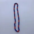 Detail view of red and blue sparkling rhinestone disco ball beads necklace strand. - 10mm Beads, 5 Rows (54cm) / Red Blue Silver Mix (82)