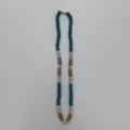 Detailed close-up of blue, bronze, and silver rhinestone Shamballa bead necklace item. - 10mm Beads, Approx 56 Beads, 54cm(21.25inch), 5 Rows / Style 43