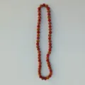 Close-up detail shot of the glittering red and gold rhinestone shamballa beads necklace. - 10mm Beads, Approx 56 Beads, 54cm(21.25inch), 5 Rows / Style 47