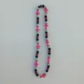 Pink Cross Rhinestone Shamballa Beaded Necklace Hip Hop Style Fashion Jewelry Accessories - 10mm Beads, Approx 56 Beads, 54cm(21.25inch), 5 Rows / 69