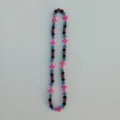 Detailed close-up of colorful crystal disco ball and pink cross beaded fashion necklace accessory. - 10mm Beads, Approx 56 Beads, 54cm(21.25inch), 5 Rows / Style 48
