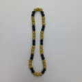 Black and gold rhinestone Shamballa bead necklace detail shot, elastic hip hop style jewelry. - 10mm Beads, Approx 56 Beads, 54cm(21.25inch), 5 Rows / Style 73