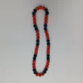 Detailed shot of sparkling rhinestone ball beads necklace, vibrant red and dark blue tones. - 10mm Beads, Approx 56 Beads, 54cm(21.25inch), 5 Rows / Style 74