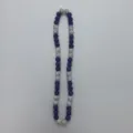 Detailed view of the purple and silver rhinestone disco ball beaded necklace, close-up. - 10mm Beads, Approx 56 Beads, 54cm(21.25inch), 5 Rows / Style 76