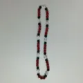 Red black glitter disco ball beads necklace with white cross charms fashion jewelry - 10mm Beads, approx. 56 Beads, 54cm, 5 Rows / Color 84