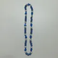 Blue and silver rhinestone cross beaded necklace fashion hip hop jewelry chain stylish gift - 10mm Beads, Approx 56 Beads, 54cm(21.25inch), 5 Rows / 92