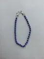 Blue rhinestone pave crystal bead chain with silver metal lobster clasps for bag and pants. - 10mm 5-Row Rhinestone Disco Balls / Style 5