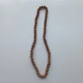 Bronze rhinestone clay bead necklace detail, sparkling crystal ball pendant close-up view. - Shamballa Beaded Style (90) / 10mm Beads 5 Rows (54cm) / Golden Brown
