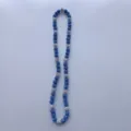 Blue and silver Shamballa rhinestone clay bead necklace detail view showing sparkling beads. - Shamballa Beaded Style (93) / 10mm Beads 5 Rows (54cm) / Blue Silver