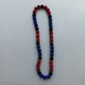 Red black blue rhinestone clay pave beads necklace elastic sports baseball necklace chic jewelry - 10mm 5 Rows / Red White Blue Mixed