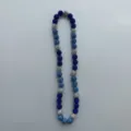 Blue silver shamballa rhinestone clay bead necklace fashion crystal jewelry accessory - 10mm 5 Rows (56 Beads / 54cm) / Blue and Silver Rhinestone Ball Style (114)
