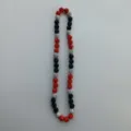 Red black and silver crystal rhinestone shambhala bead necklace for women fashion jewelry - Elastic Necklace / 10mm Beads, approx. 56 Beads, 54cm, 5 Rows / Red Black and Silver Mix (125)