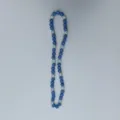 Blue and white shamballa rhinestone clay ball beaded necklace detail view accessory. - 10mm Beads, Approx 56 Beads, 54cm (21.25in), 5 Rows / Color 106