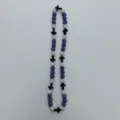 Purple and silver rhinestone shamballa beads necklace with black cross beads for fashion. - 10mm Beads, Approx 56 Beads, 54cm(21.25inch), 5 Rows / 112