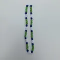 Colorful rhinestone clay bead necklace with white cross spacers for hip hop fashion style. - 10mm Beads, Approx 56 Beads, 54cm(21.25inch), 5 Rows / 117