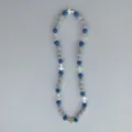 Blue and silver rhinestone shamballa beads necklace with cross charms for women fashion jewelry - 10mm Beads, Approx 56 Beads, 54cm(21.25inch), 5 Rows / 121