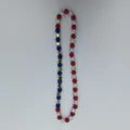 Red white and blue beaded necklace with sparkling crystal pave balls and gold stars for daily wear. - 10mm Beads, Approx 56 Beads, 54cm(21.25inch), 5 Rows / 61