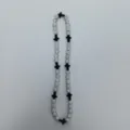 Hip hop style rhinestone crystal ball and black cross beaded necklace fashion jewelry - 10mm Beads, Approx 56 Beads, 54cm(21.25inch), 5 Rows / 67