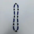Detailed close-up of the hip-hop Shamballa crystal bead necklace with black crosses. - 10mm Beads, Approx 56 Beads, 54cm(21.25inch), 5 Rows / 66