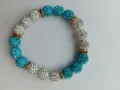 10mm AB clay rhinestone ball Shamballa stretch bracelet, sparkling crystal fashion jewelry. - No.31