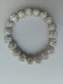 Detailed close-up of sparkling rhinestone paved spherical beads bracelet showing exquisite craftsmanship. - No.30