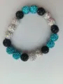 10mm Shamballa crystal beaded elastic bracelet colorful rhinestone stretch jewelry item - No. 27