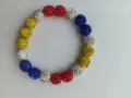 Colorful 10mm rhinestone clay bead stretch Shamballa bracelet detail view fashion. - No. 26