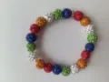 Colorful crystal rhinestone shamballa bracelet 10mm elastic beaded jewelry for women daily wear - Size 14