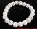 10mm AB Clay Rhinestone Shamballa Bracelet Elastic Crystal Beaded Ball Detail Shot - 5 Rows of Rhinestones / No. 1