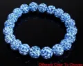 Blue Shamballa rhinestone pave bead stretch bracelet 10mm crystal fashion jewelry accessories - 5 Rows of Rhinestones / No. 2