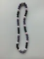 Handmade purple and black baseball shamballa necklace with rhinestone clay beads - 182 / Approx. 44 Beads, Approx. 51cm (20 Inches)
