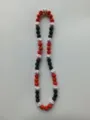 Handmade baseball Shamballa necklace with red and black beads plus baseball pattern beads - 183 / Approx. 44 Beads, Approx. 51cm (20 Inches)
