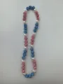 Handmade 12mm soft clay rhinestone bead elastic Shamballa necklace in pink and blue colors - 164 / Approx. 44 Beads, Approx. 51cm (20 Inches)