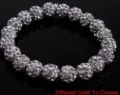 10mm AB crystal rhinestone disco ball stretch Shamballa bracelet for women fashion jewelry. - Size 9