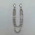 Double layer pants chain with rhinestone disco balls and white crosses, hip hop waist chain. - Style 26