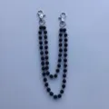Black shamballa crystal ball double waist chain hip hop rhinestone pants chain for women men - Style 35