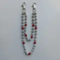 Rhinestone Shamballa Bead Pants Chain Double Layer Silver Red Waist Chain Variant - Style 33