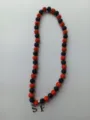 Handmade 12mm orange and black rhinestone clay bead Shamballa necklace with SF charms - 168 / Approx. 44 Beads, Approx. 51cm (20 Inches)