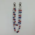 Double layer rhinestone disco ball pants chain red white blue crystal bead waist chain hip hop - Style 25