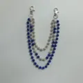 Blue and white rhinestone ball pants chain multi-layer hip-hop waist chain for stylish streetwear - Style 47