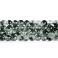 Natural green phantom quartz loose round beads for DIY jewelry making with inclusions - 4mm / Green Ghost Quartz