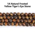 High-quality 1A grade frosted natural yellow tiger eye round loose beads for DIY jewelry - 4mm (Approx 90pcs) / 1A Grade Matte Yellow Tiger Eye