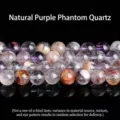 Natural phantom amethyst round crystal beads for DIY bracelet jewelry making accessories - 4mm / Natural Purple Phantom Quartz