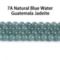 Cuentas de jadeíta azul natural 7A de primera calidad para joyas DIY y pulseras artesanales - 6mm Aproximadamente 60 Piezas / Jadeíta de Guatemala Agua Azul Natural 7A