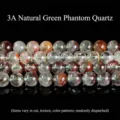 3A grade natural green phantom quartz round crystal beads for DIY jewelry making crafts - 3A Natural Green Phantom Quartz