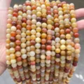 Mehrfarbige natürliche Chalcedon-Jade-Rundperlen für DIY handgefertigten Schmuck - 4mm (ca. 90 Stk.) / Natürliche Goldseiden-Jade