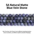 Premium 5A natural matte sodalite stone round beads for DIY jewelry and bracelet making - 4mm (Approx 90pcs) / 5A Grade Natural Matte Old Blue Sodalite