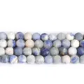 Grade 3A natural matte blue sodalite round loose beads for DIY jewelry making - 4mm (Approx 90pcs) / 3A Natural Frosted Blue Sodalite